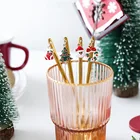 Рождественские наборы кофейных ложек, ложка для перемешивания кофе, креативная десертная ложка для чая, Рождественская Подарочная коробка, ложка для мороженого из нержавеющей стали