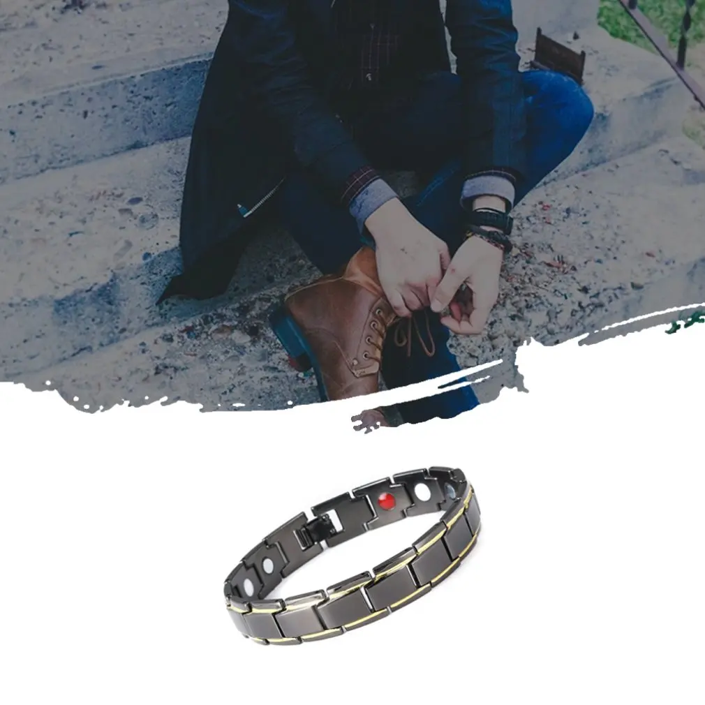

European And American Men'S Magnetic Bracelet Magnetic Hematite Titanium Steel Bracelet Detachable Bangle Men Jewelry Dropping