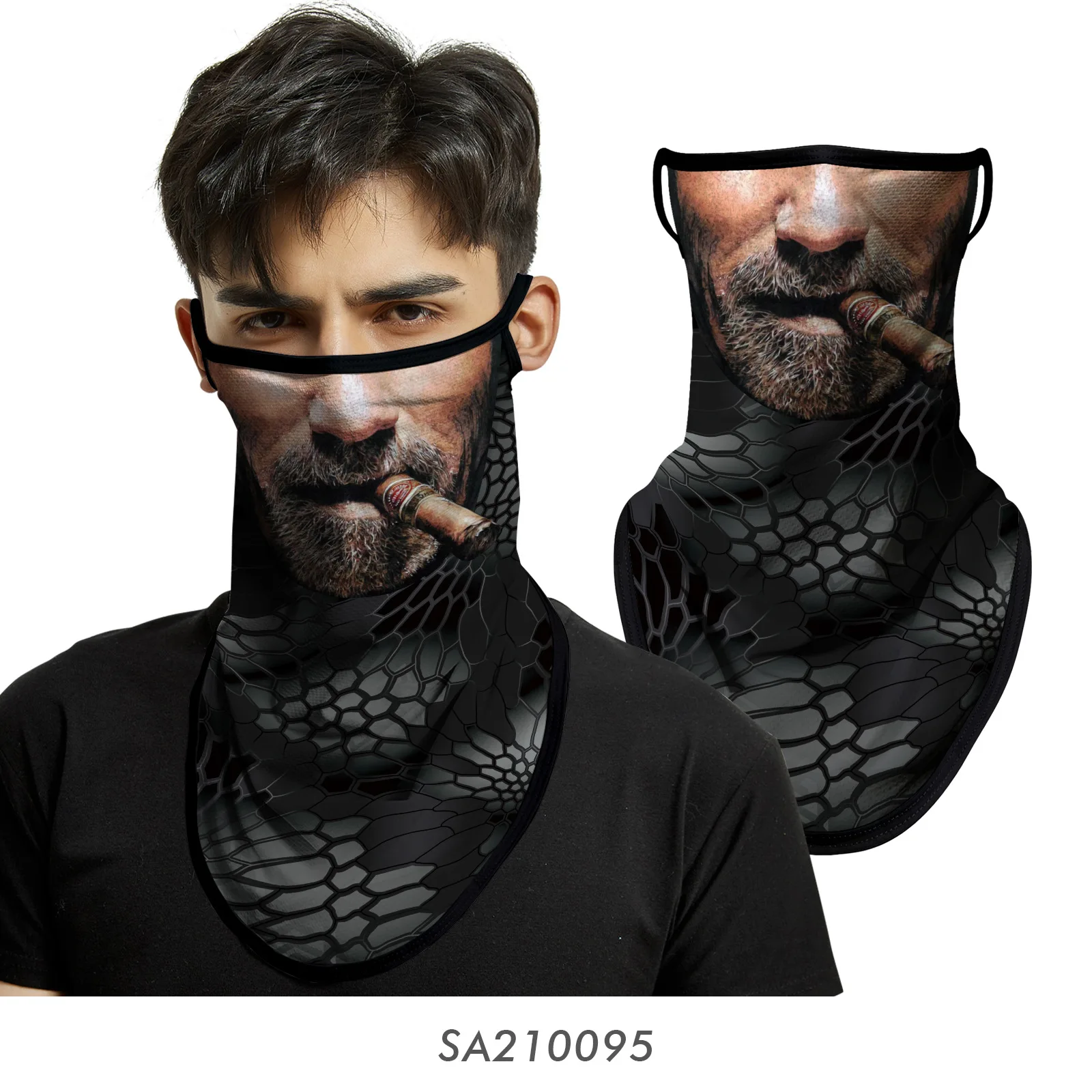 

Neck Face Mask 3D Seamless Magic Cover Triangle Scarf For Halloween Motorcycle Bicycle Warmer Neckerchief Skull Ghost Clown