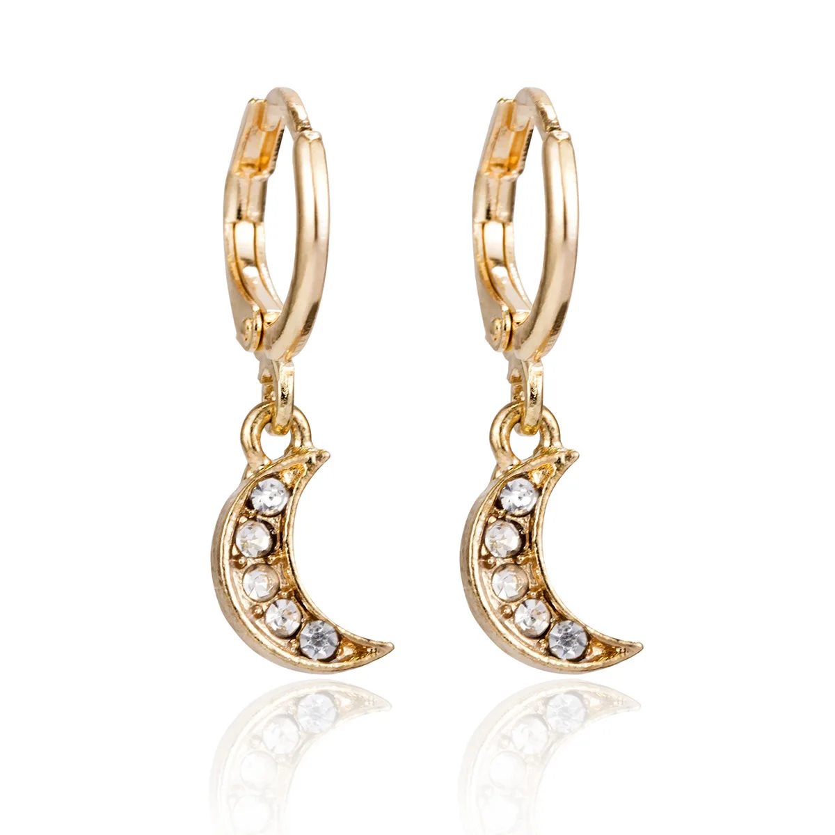 Small Style11 Gold Новинка, Милые простые серьги-подвески в виде розы, цветов, Луны, крестик Love Heart, висячие серьги для женщин, золотые, серебряные, маленькие серьги - Окраска металла: Small Style11 Gold