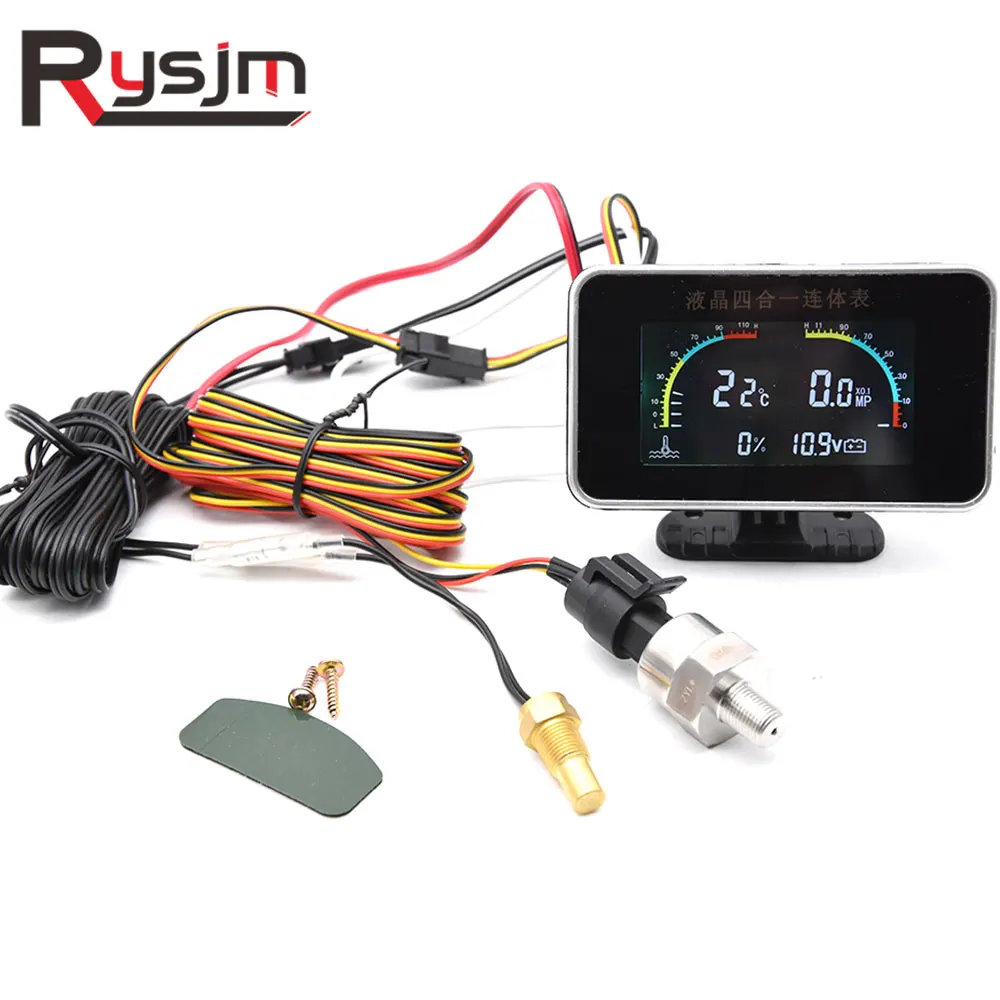 4в1 цифровой дисплей датчик давления масла Температура воды стабильные