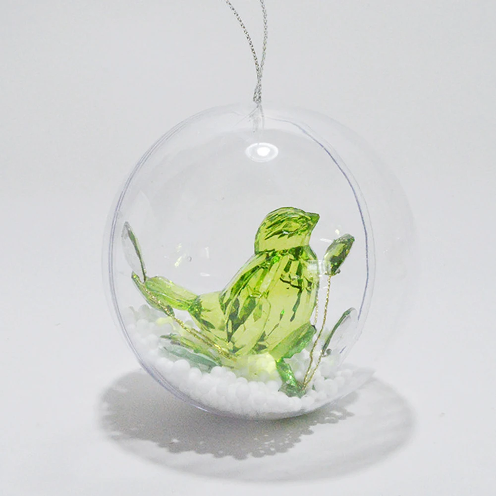 Green 8 см Рождественский шар пластиковые прозрачные шарики DIY Безделушка Рождественские Елочные висячие украшения вечерние украшения - Color: Green