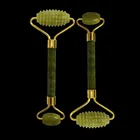 Высококачественный роликовый лицевой массажный ролик с двойной головкой из нефрита, натуральный нефрит, массажер для подтяжки лица, инструменты для ухода за кожей