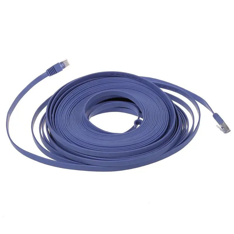 65.6FT 20 м CAT6 CAT 6 плоский UTP сетевой кабель Ethernet RJ45 патч-корд LAN синий | Компьютеры и