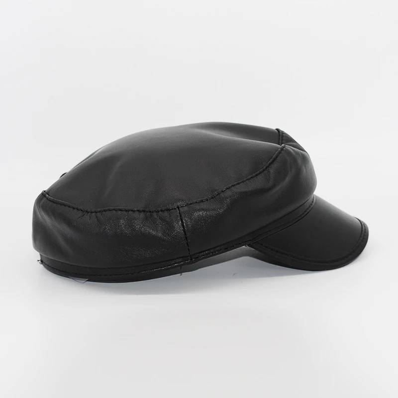 Кепка из натуральной овечьей кожи в стиле газетчика модная армейская воловьей с