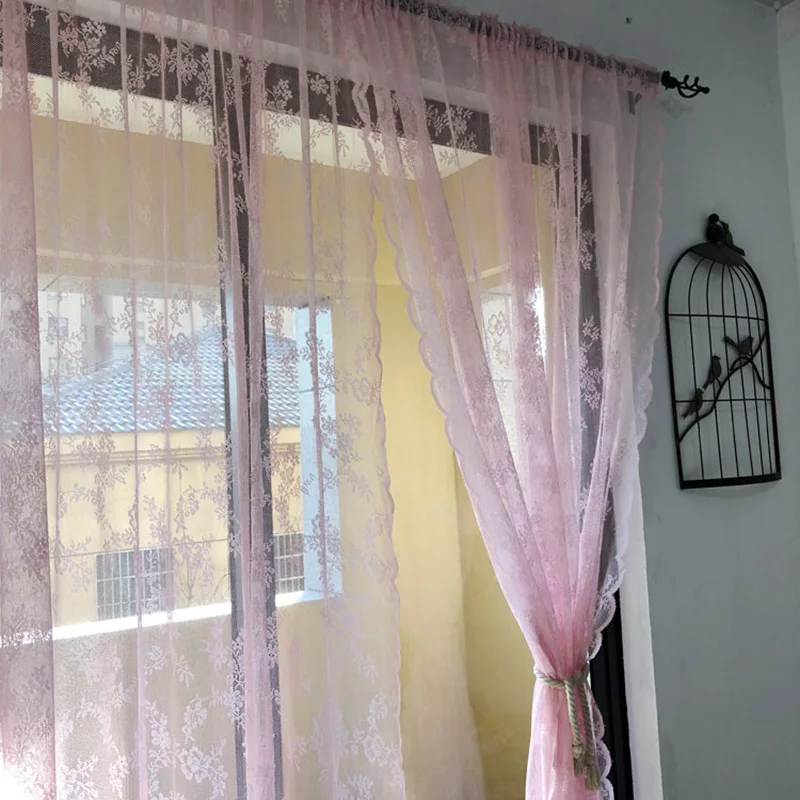 Белые кружевные тюлевые занавески ENHAO для гостиной японский стиль волнистая