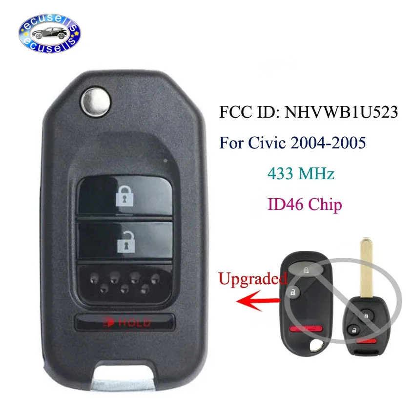 Модернизированный дистанционный ключ брелок от машины 3 кнопки 433 МГц ID46 чип для