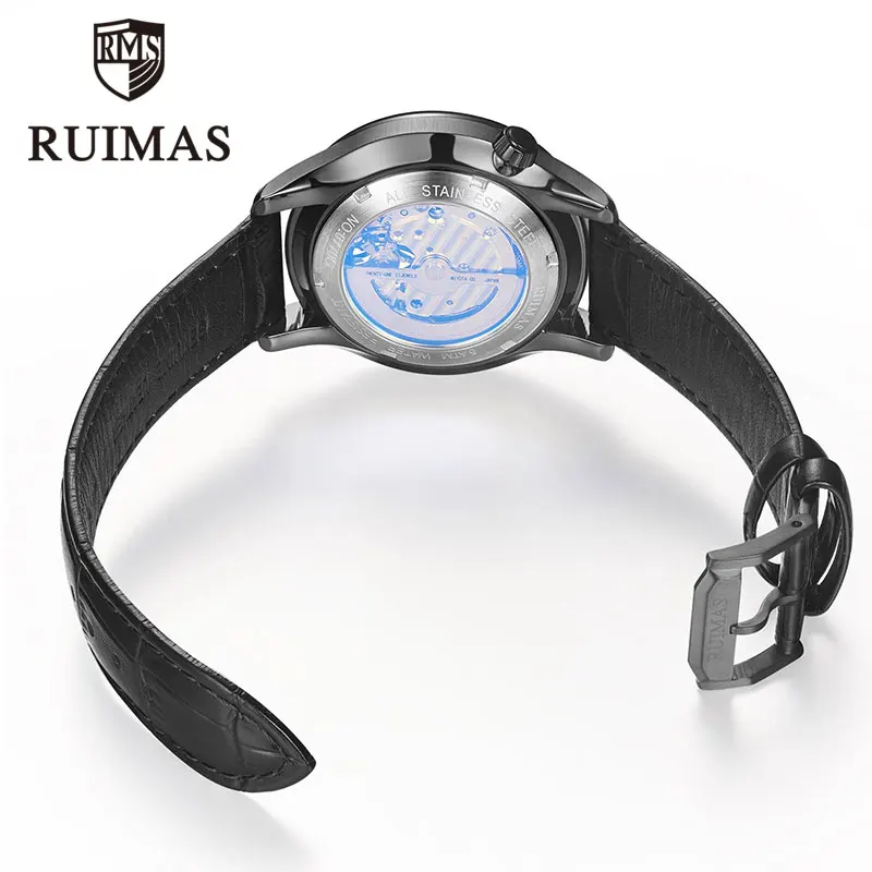 Мужские Роскошные автоматические механические часы бренда RUIMAS модные
