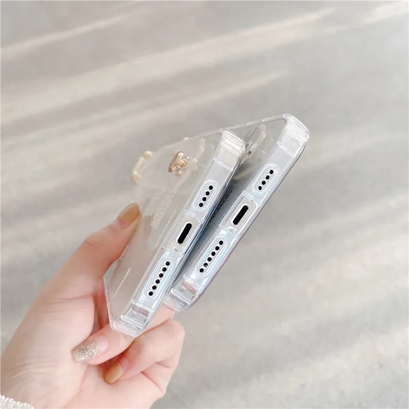 Trend brand sneakers box Sports shoes holder wrist bracket clear phone case for iPhone 13 12 11 Pro X XS XR Max 7 8plus 14 cover