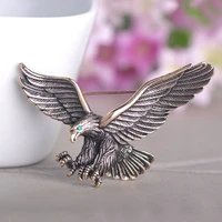 vintage antique silver color jewelry flying eagle brooch men boys suit scarf accessories