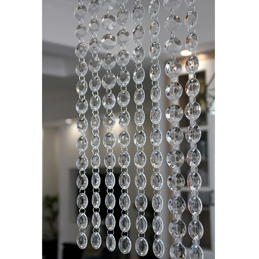 Праздничное украшение акриловая занавеска с круглыми хрустальными бусинами