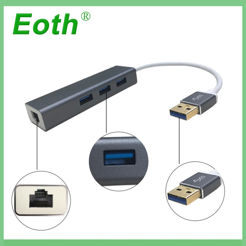 3 порта USB3.0 концентратор type C до 1000 Мбит/с Ethernet LAN RJ45 кабель адаптер Сетевая карта