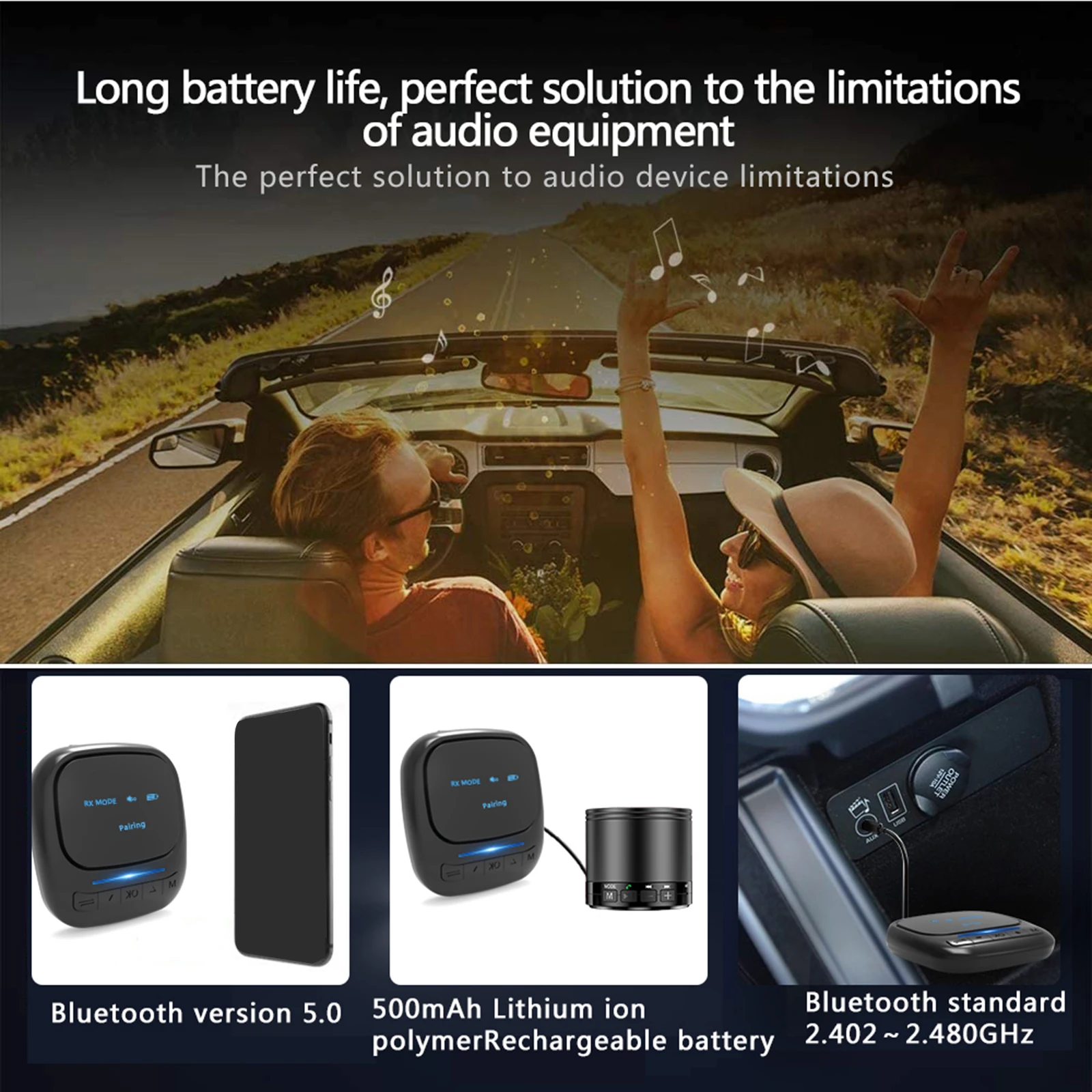 

Приемник-передатчик Bluetooth с OLED-экраном для ТВ, автомобильной домашней звуковой системы
