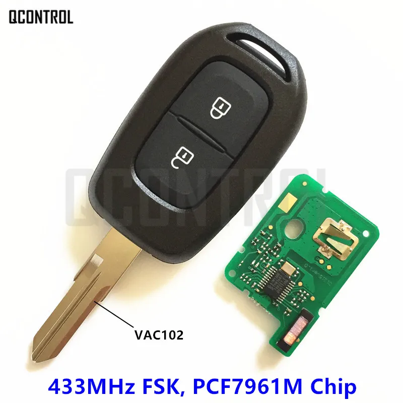 QCONTROL 2 кнопки дистанционного ключа 433 МГц для Renault Sandero Dacia Logan Lodgy Dokker Duster|Ключ от