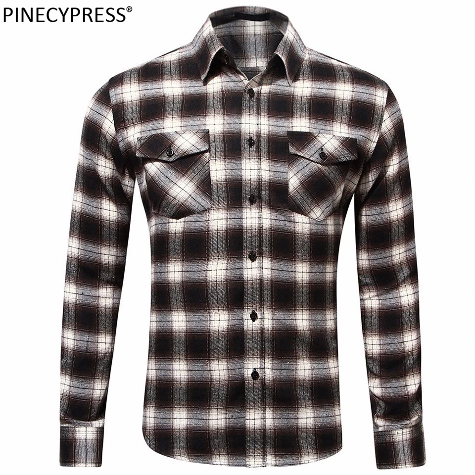 Мужская рубашка с длинным рукавом из 100% хлопка Повседневная Европейская