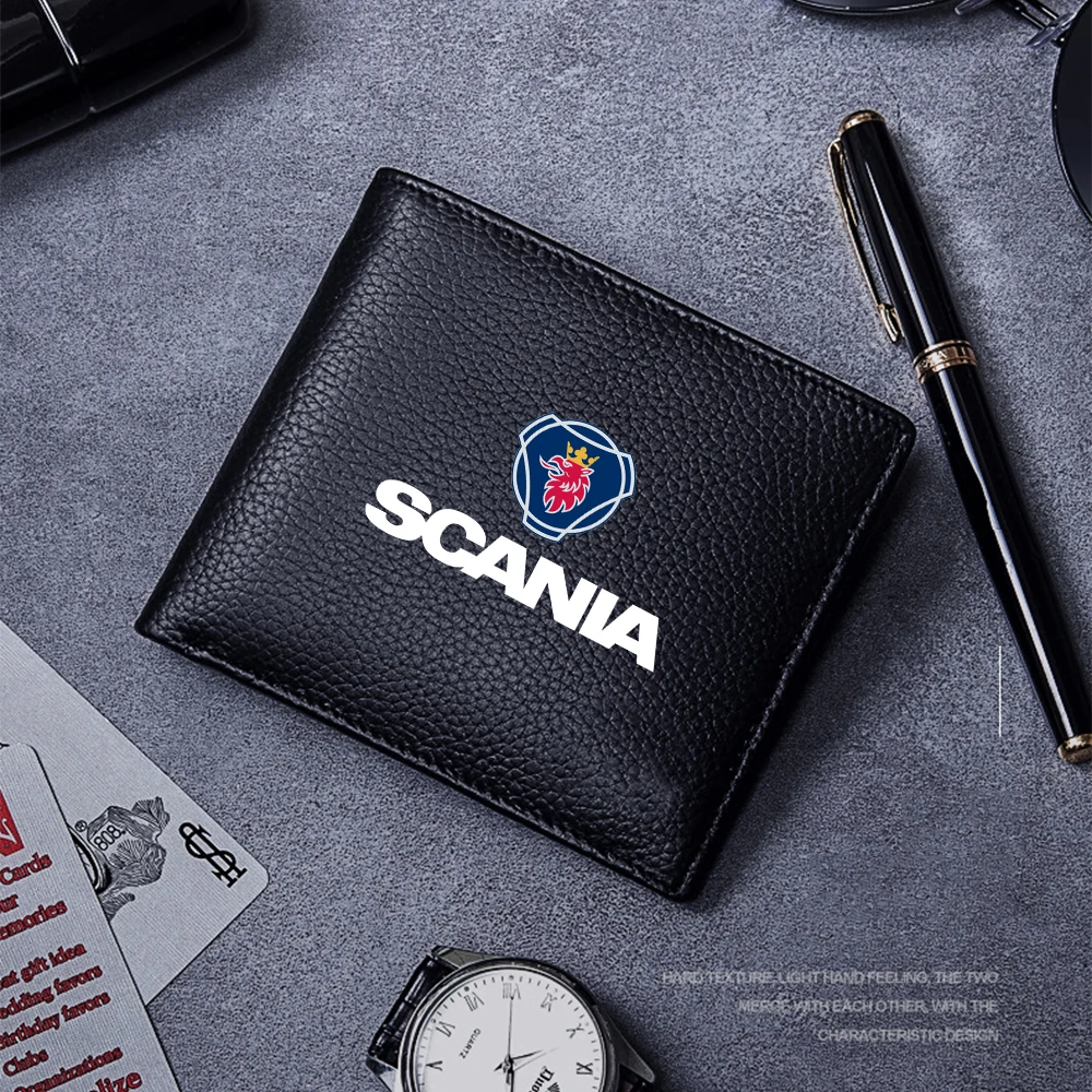 

Auto Accessories Leather credit card storage driver's license bag For saab scania emblem 93 9-3 900 9000 fashion styling