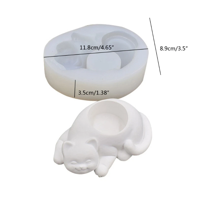 Силиконовый Цветочный горшок для кошки форма кактуса суккулента подсвечник