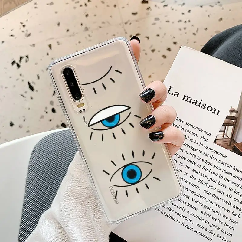 

Evil Eye 1 Phone Case Transparent for Samsung A71 S9 10 20 HUAWEI p30 40 honor 10i 8x xiaomi note 8 Pro 10t 11