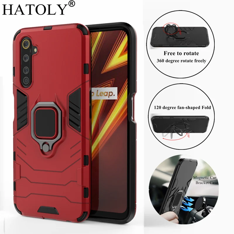

Чехол для OPPO Realme 6 Pro, магнитный кронштейн с кольцом-присоской чехол s, силиконовый резиновый жесткий защитный чехол для OPPO Realme 6 Pro 6,6"