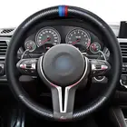Черный чехол на руль из натуральной кожи для BMW F87 M2 F80 M3 F82 M4 M5 F12 F13 M6 X5 M F86 X6 M F33 F30 M Sport