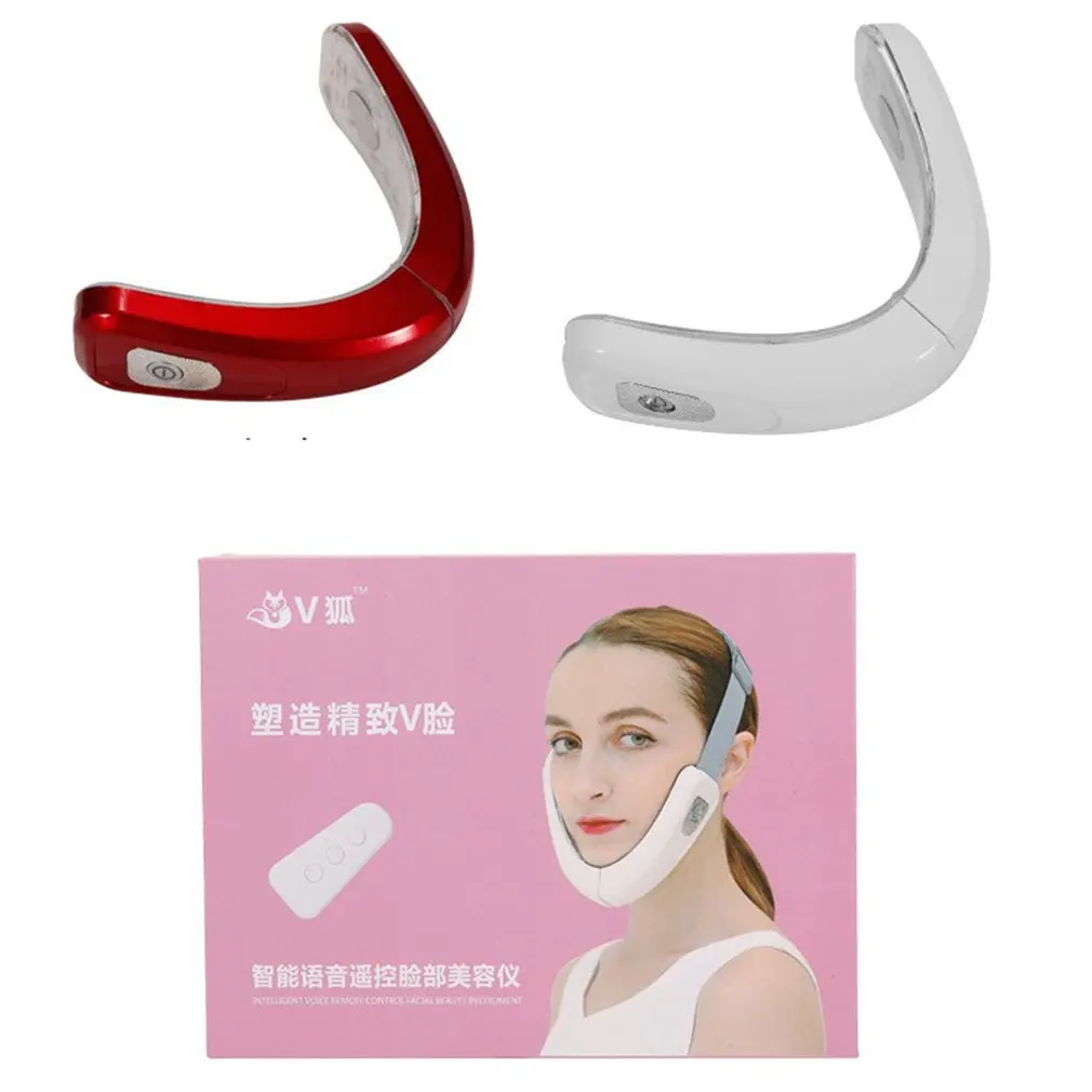 

Micro Current Electric Face Slimming Belt Remote Control V Face Chin Lift Massage Rechargeable Vibration Facial Slimmer