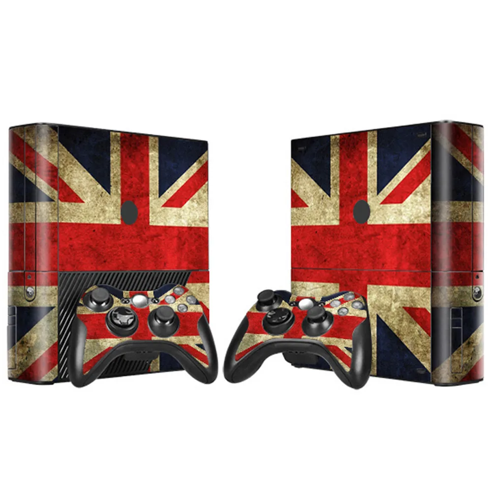 Стильная Виниловая наклейка для игровой консоли XBOX 360 E + 2 Защитных чехла