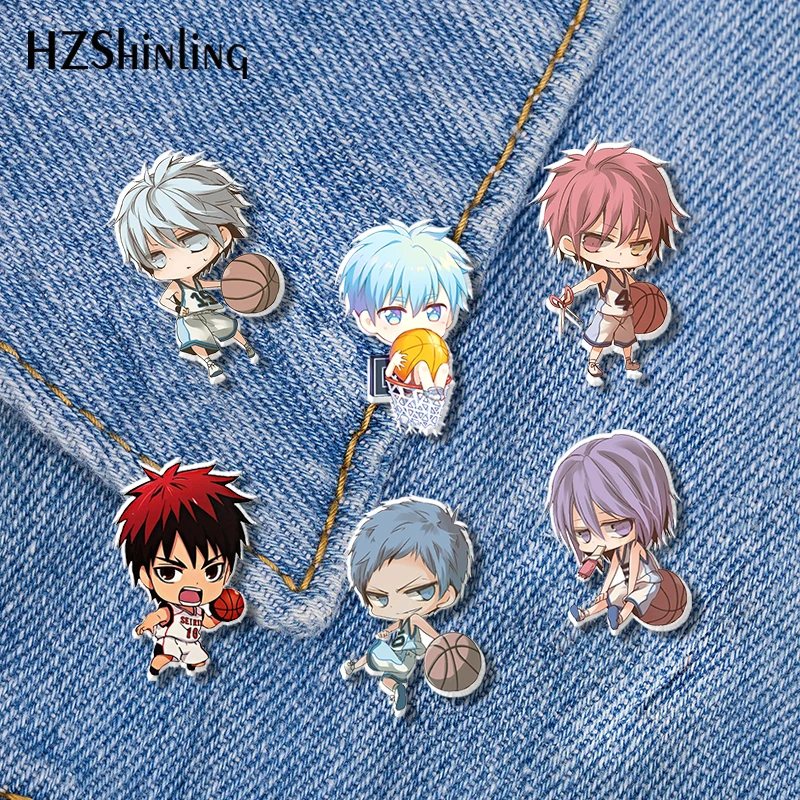 Брошь на лацкан Kuroko акриловая без корзины с эпоксидной застежкой-бабочкой ручной