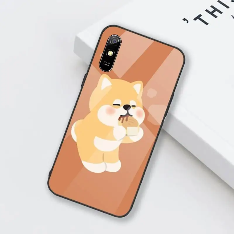 

Cute Shiba Inu Corgi Phone Case Tempered glass For xiaomi Redmi 4X 5 6 6A 8 8SE MIX 2 2S Note 3 4 5 6 7 PLUS PRO