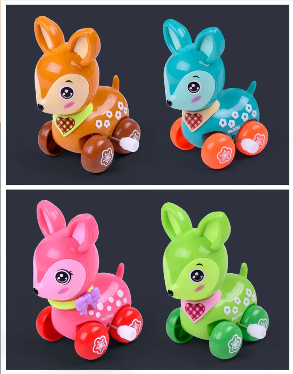 Заводная забавная игрушка мультфильм пятнистый олень Заводной автомобиль