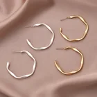 Новые трендовые металлические серьги-подвески C-образной формы для женщин, маленькие круглые простые серьги-петли, ювелирные изделия для свадебной вечеринки, подарок