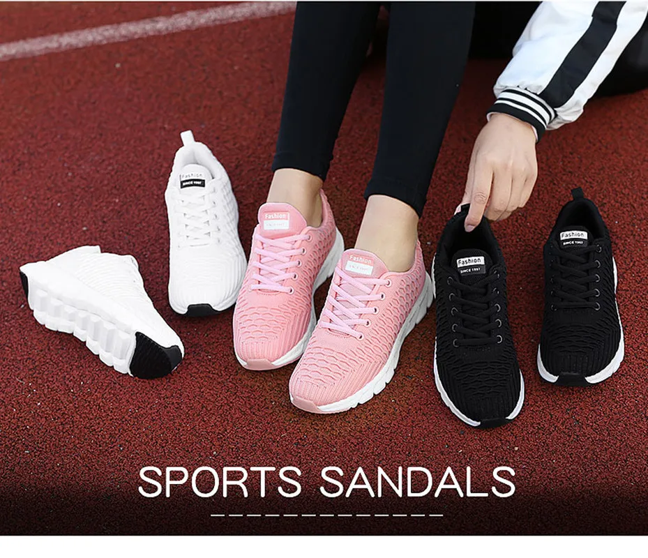 Кроссовки женские спортивные дышащие сетчатые на шнуровке спортивная обувь 35