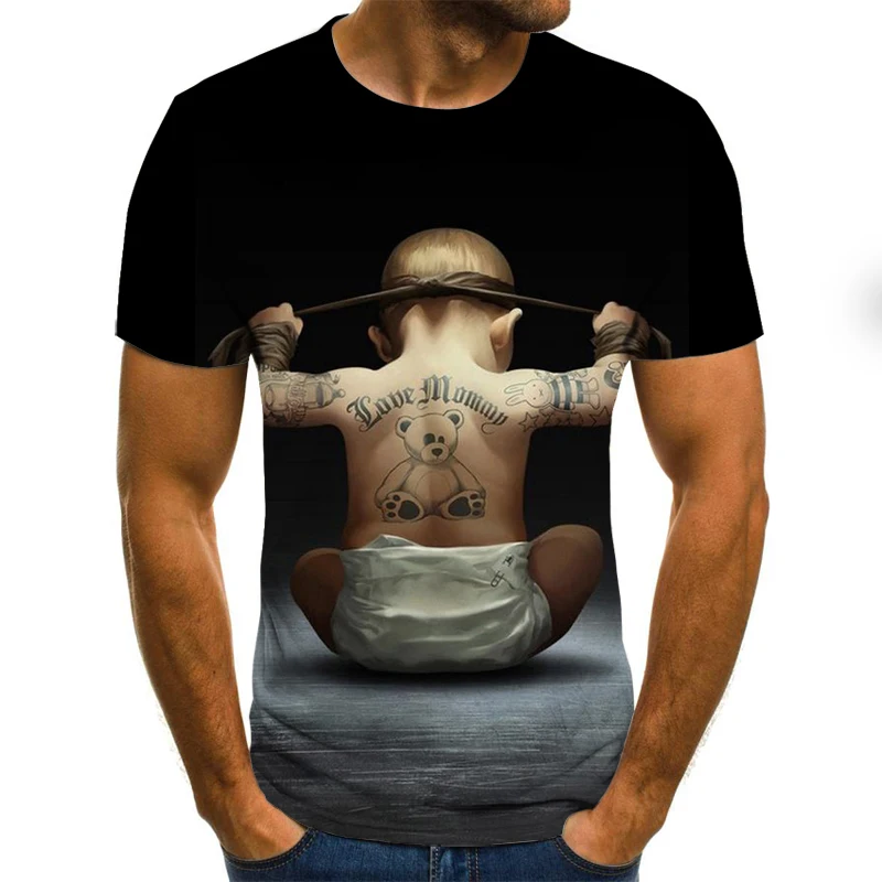 

Best Musical Instrument 3D Printed Men's Crew Neck Tops Oversized 3D printing new shirt T-shirt Street hip-hop style sportswear