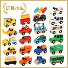 Магнитный деревянный грузовик, модель железнодорожного автомобиля, игрушечный инженерный грузовик, автобус