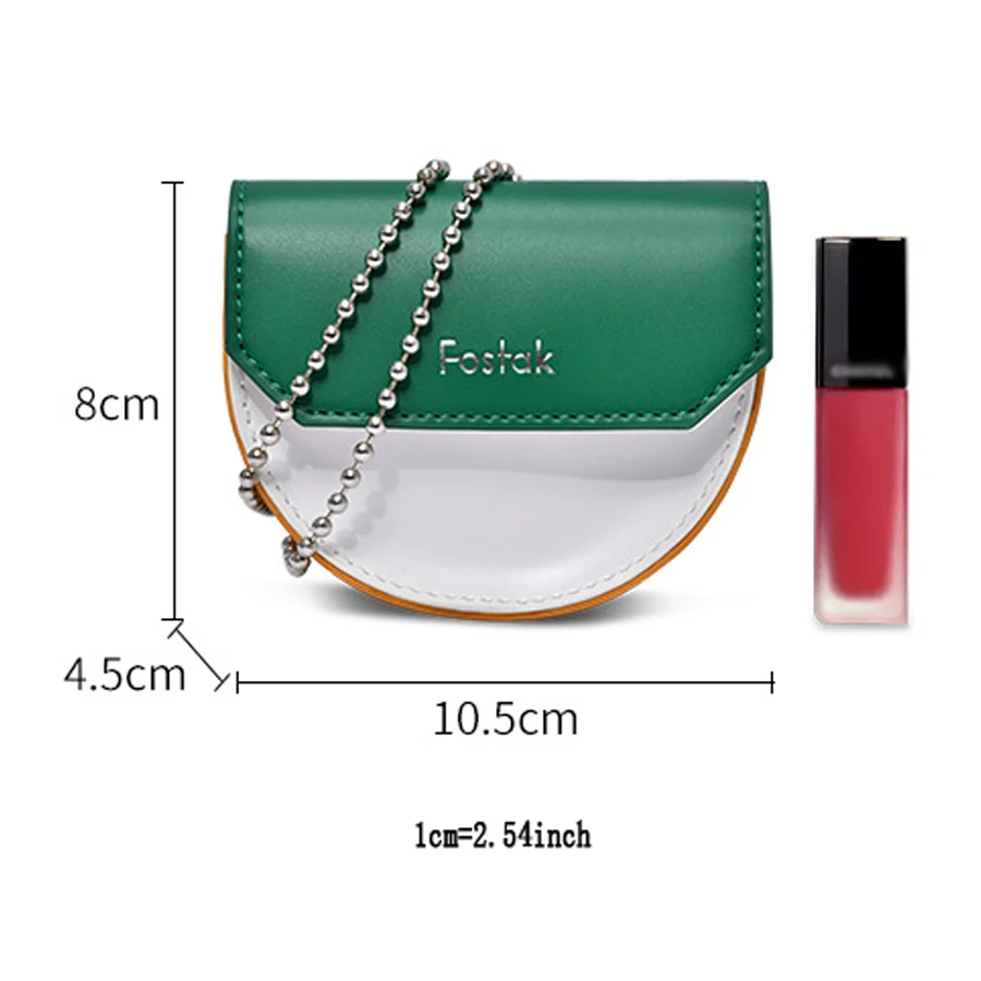 

Fashion Designer Mini Shell Bag Ladies Hit Color Shoulder Bags Casual Crossbody Bags Women Mini Round Bead Chain Lipstick Bag