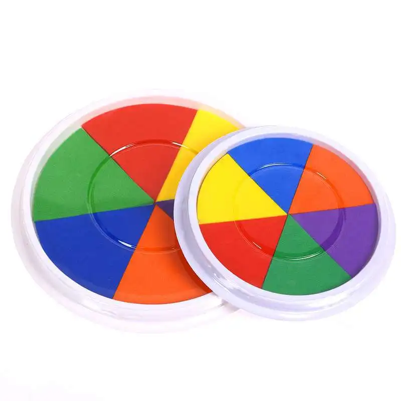 

Kindergarten Color Inkpad Children's Finger Painting Washable Paint Palm Rubbing Graffiti Painted Handprint Plate Craft Kit Diy
