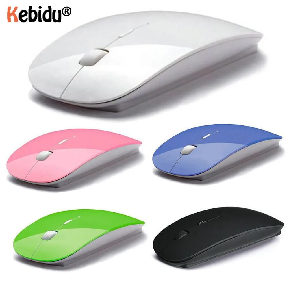 

Ультра тонкий USB 2,4 GHz Bluetooth 5,0 беспроводная мышь оптическая игровая тонкий приемник компьютер для Apple Mac ноутбук выключатель питания мыши