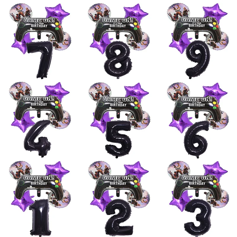 6 шт./компл. Fortnite вечерние фиолетовые детские на день рождения с номером