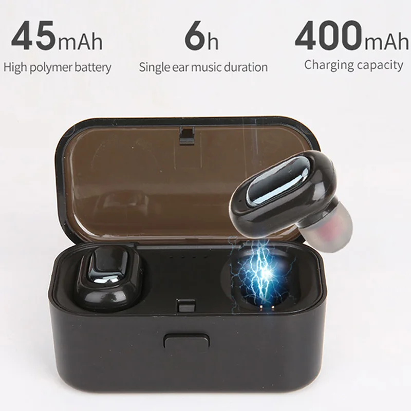 L1 Bluetooth Headset Tws Wireless Earphones 3D Stereo Sound Waterproof Earbuds Built-In Mic with Charging Box | Электроника