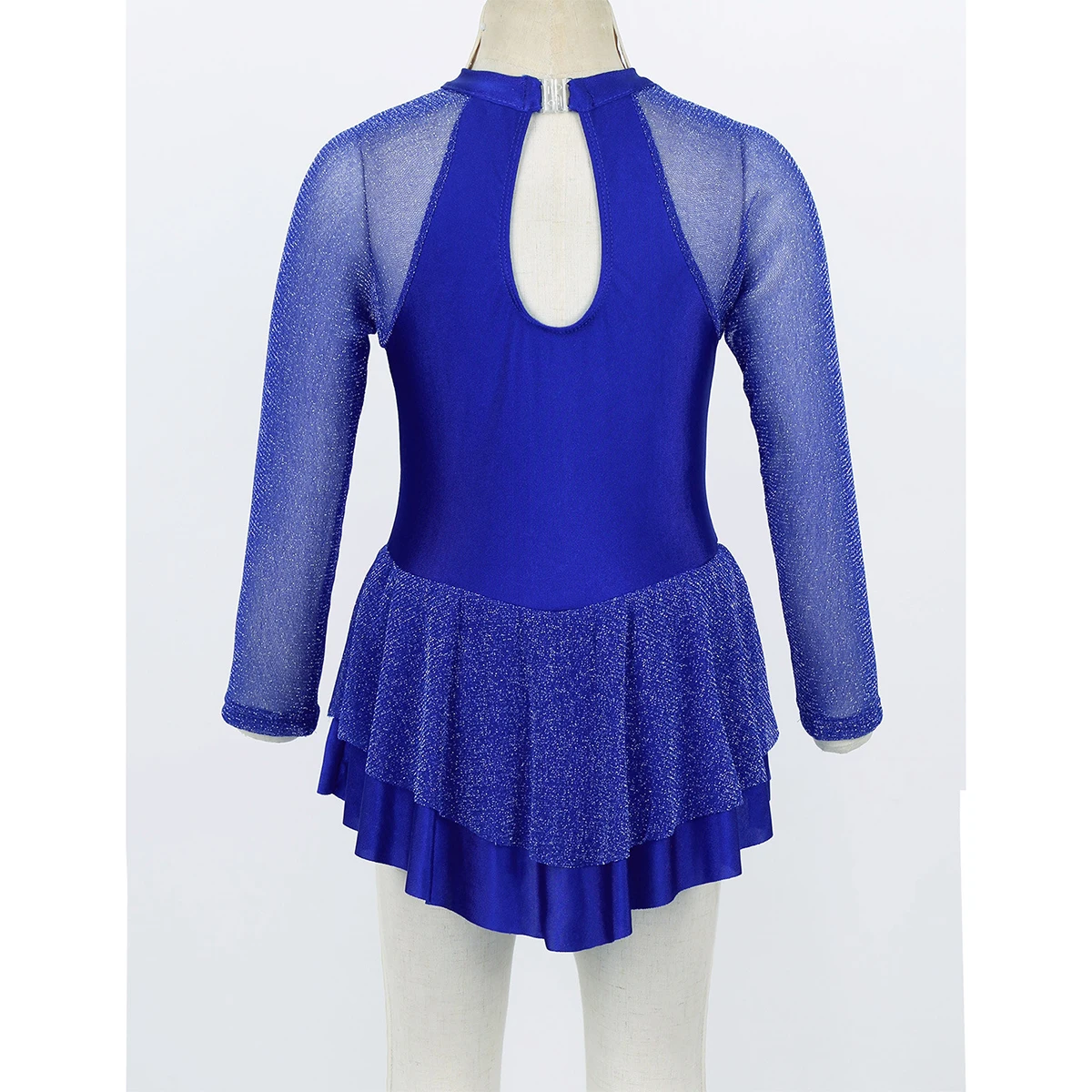 Детское блестящее платье с длинными рукавами Стразы для фигурок и катания на