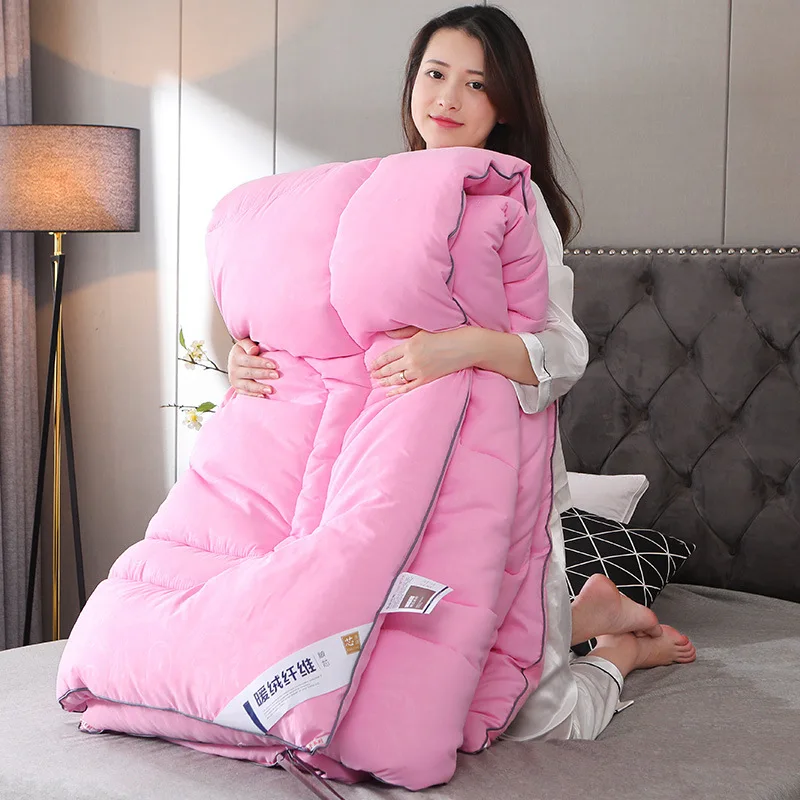 

High quality Soft thick Warm Quilts Bedroom Supplies fiber filling Quilts Adults single/Double Bedding Comforter Blanket Duvets