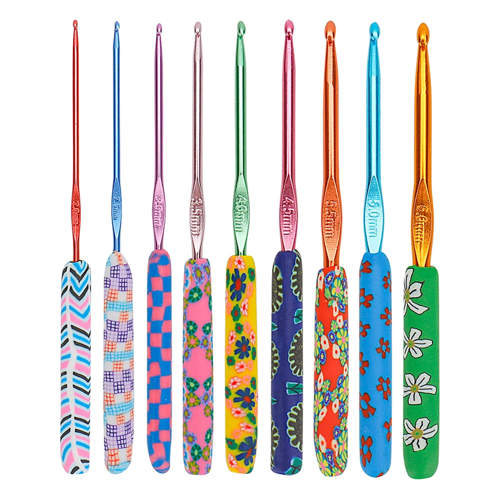 

9pcs Sewing Hand Crochet Hook Set Kit DIY Craft Tool Ceramic Handle Needles Aluminum Crochet Hooks Set for Weaving Sewing Braid