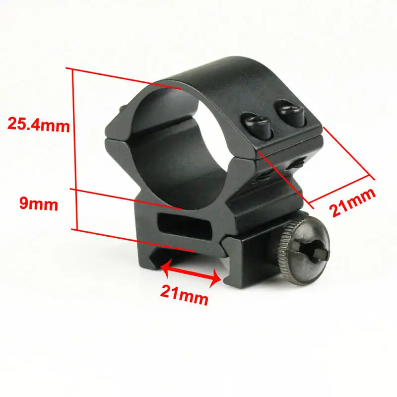 

2pcs 25.4mm 1" Low Profile Rifle Scope Ring 20mm Picatinny Rail Mount