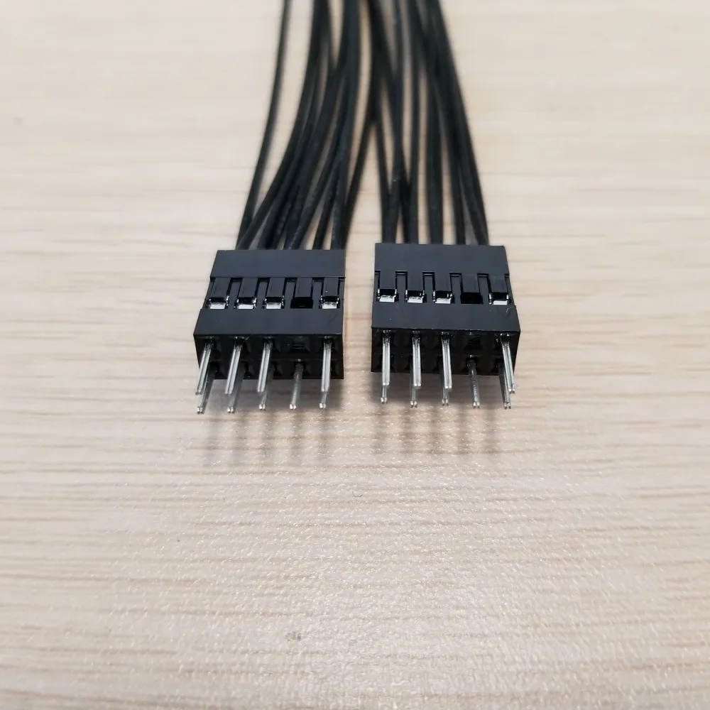10-шт./лот усилитель аудиокабеля для материнской платы HD 9 контактов 1 гнездо до 2