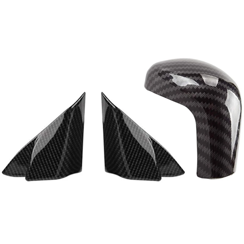 1 шт. карбоновое волокно принт авто чехол для рычага переключения передач и 2