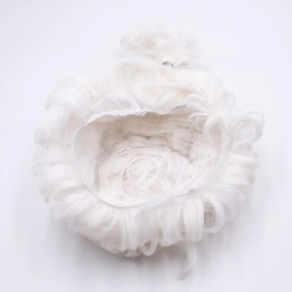 Синтетический парик волос Стиль из мягкого волокна кудрявый массовых белого