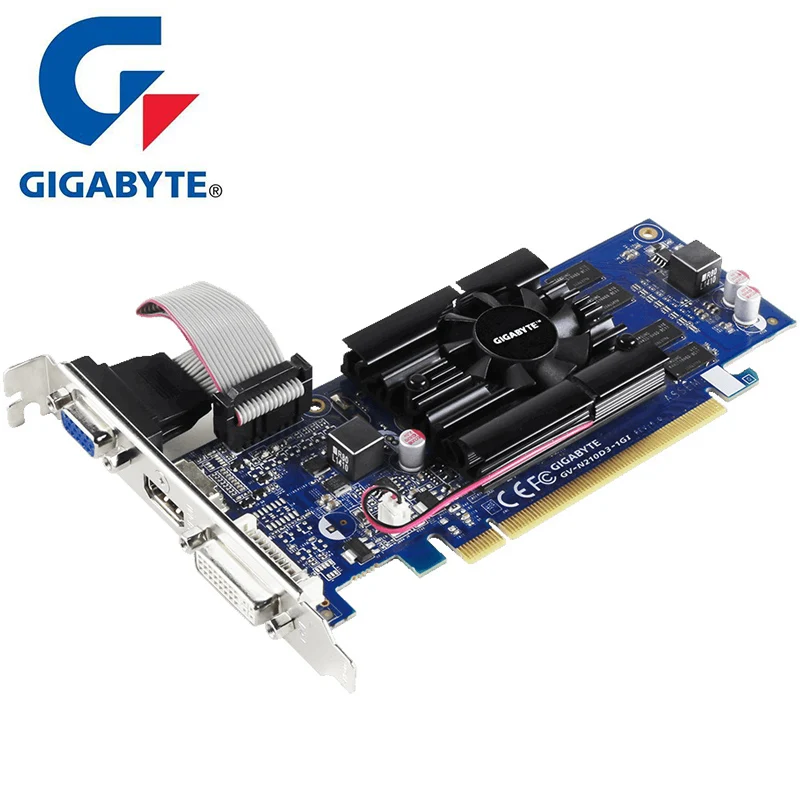 

GIGABYTE G210 1GB Graphics Cards 64Bit GDDR3 Video Card Original GT210 for nVIDIA Geforce GPU games Dvi VGA GT630 GT730 Used