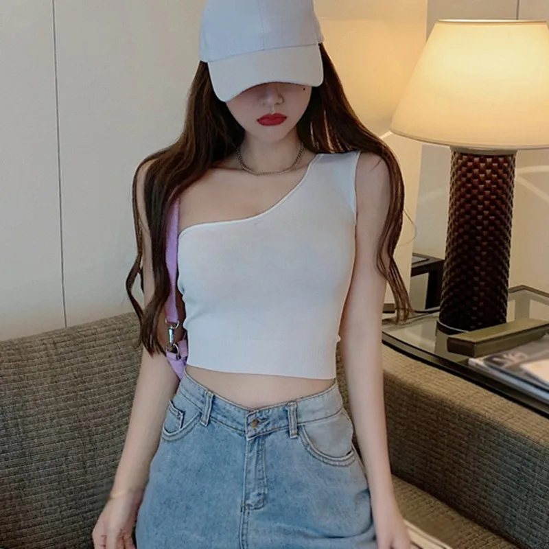 

Jlong Sexy Vest Korean Fashion Solid Color Basic Shirt Tops Women's Tank Tops