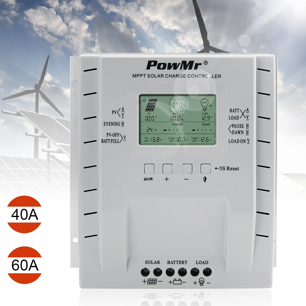 40A/60A MPPT Солнечный контроллер быстро точно отслеживает лучшую точку максимальной