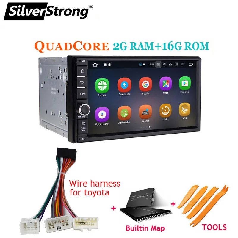 706X30 forToyota SilverStrong " IPS lcd двойной Din Android9.0 Универсальный 2Din DVD Android автомобильный gps Радио Универсальный 7 дюймов авто стерео 2din 706 - Цвет: 706X30 forToyota