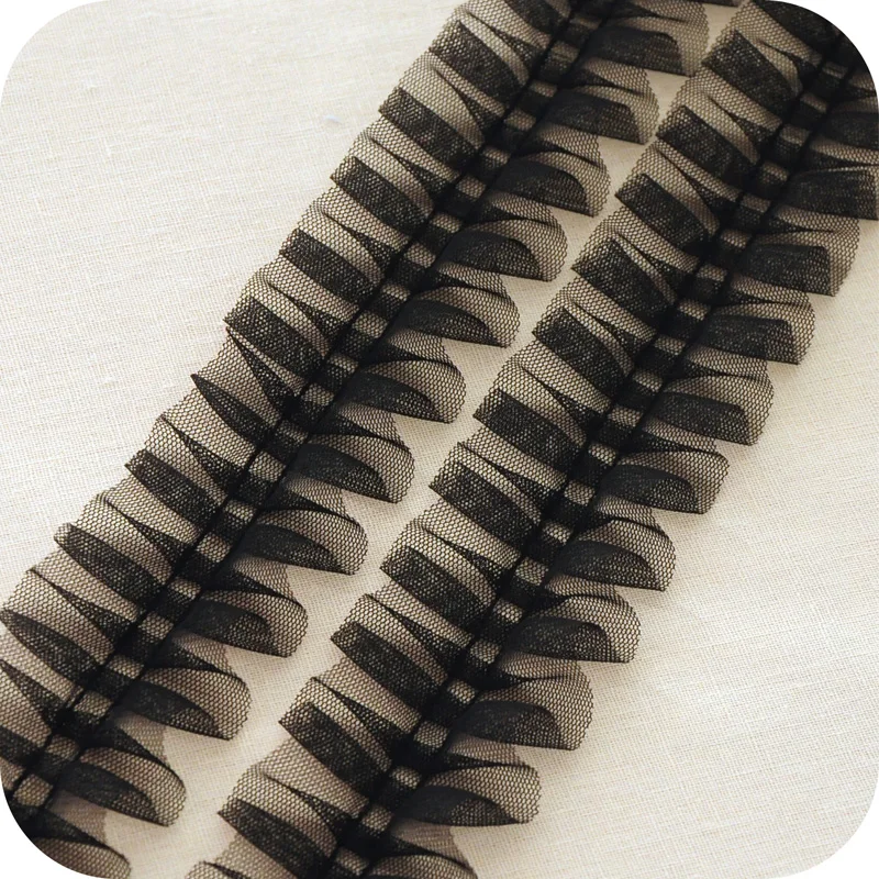 1 метр плиссированная сетчатая кружевная лента из органзы ширина = 5 см 2 дюйма